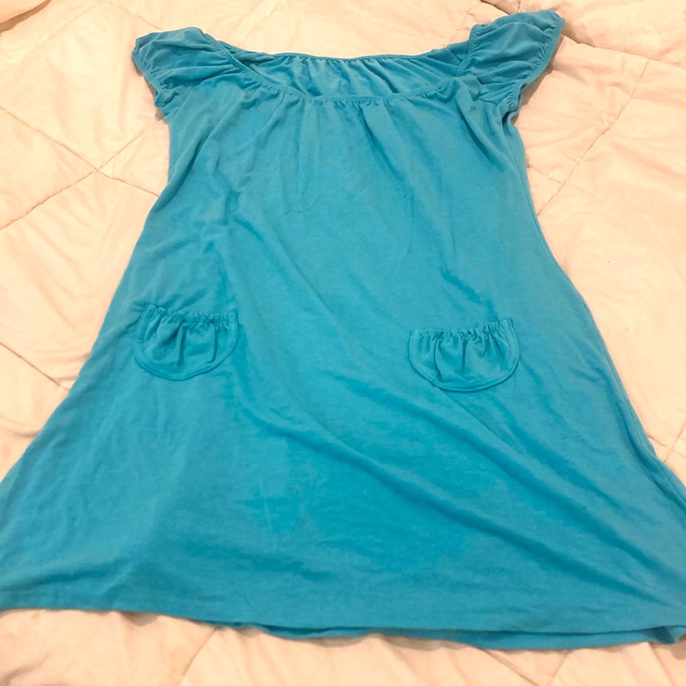 Aqua Lg Cotton Dress Summer Dress
